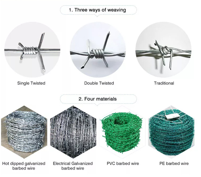 # 12 14 16 Pvc Green Coated Barbed Wire Galvanized For Grassland Fence