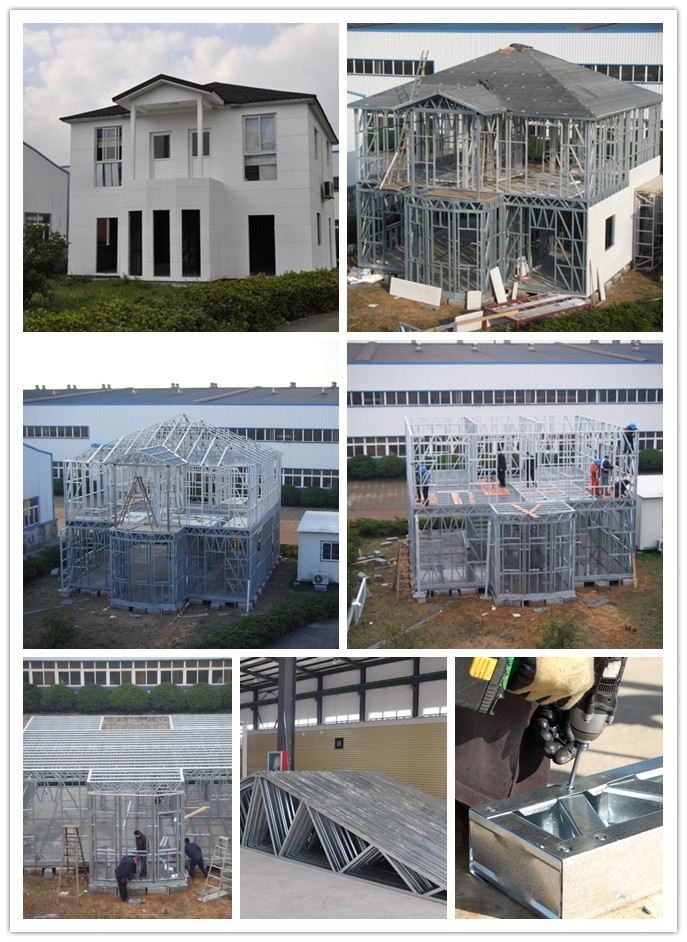Galvanized Steel Frame Sandwich Panel Prefab Light Steel Frame House Kits