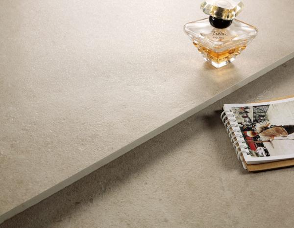 Hospital Semi Polished Glazed Porcelain Tiles Rough Textured Beige Color Indoor
