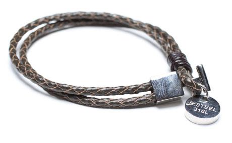 Leather Bracelet, Stainless Steel Clasp, 8 Inches