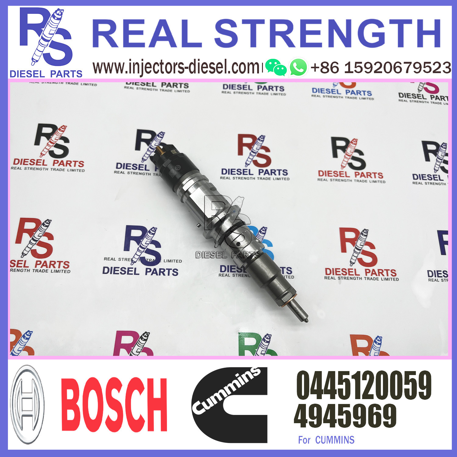 0445120059 Common Rail Injector For Cummins 4945969 3976372 5263262 OEM 0445120231