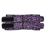Purple Leopard Latex Zipper Waist Trainer Double Strap Plus Size Underbust