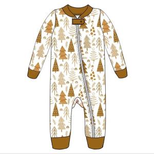 Wholesale 2023 Christmas tree printing baby infant romper bodysuit baby christmas clothes set from china suppliers