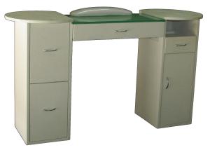 Wholesale Solid Wood Mobile Manicure Table With Glass Working Area , 34 KGs Weight from china suppliers