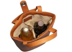 Wholesale Dongguan factory wholesale PU handbag for two wine bottles from china suppliers