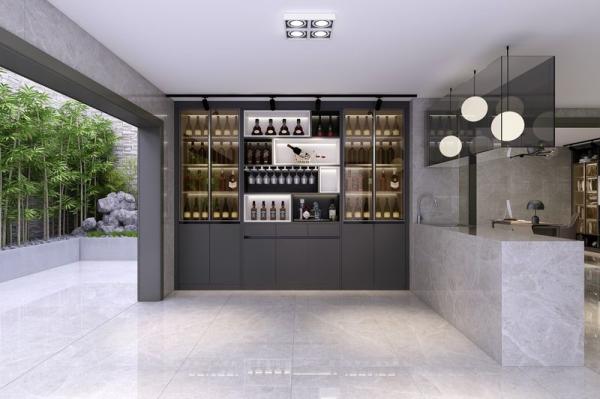 Fadior Sleek Grey Finish Stainless Steel Wine And Basement Storage Cabinet
