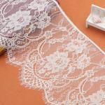 eyelash lace border/lace edged / soft lace with Black / Ivory Double Color