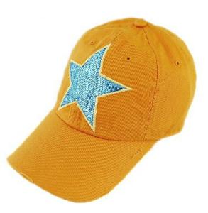 Wholesale Hot sale 100% cotton brushed sport hat sequin Patch embroidered with for factory supplier by orange&amp;white 56-58CM from china suppliers