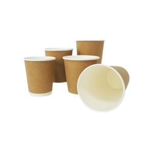 Wholesale Brown Office Kraft Double Wall Coffee Cup , Disposable Kraft Cups And Lids from china suppliers