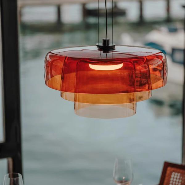 Nordic Simple Colorful Glass Restaurant Pendant Lamps For Bar Living Dining Room