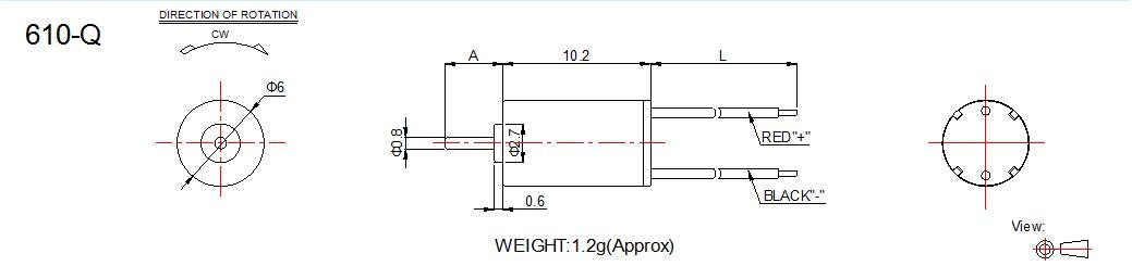 High Efficiency Coreless Electric Motor , 1.5v - 3v 6mm Coreless Motor