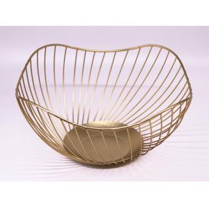 Wholesale Fashion Household Storage OEM Gold Wire Fruit Basket from china suppliers