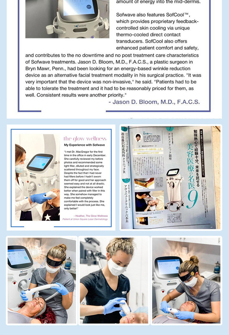 Ultrasound RF Face Wrinkle Removal Machine Anti Puffiness Anti Aging
