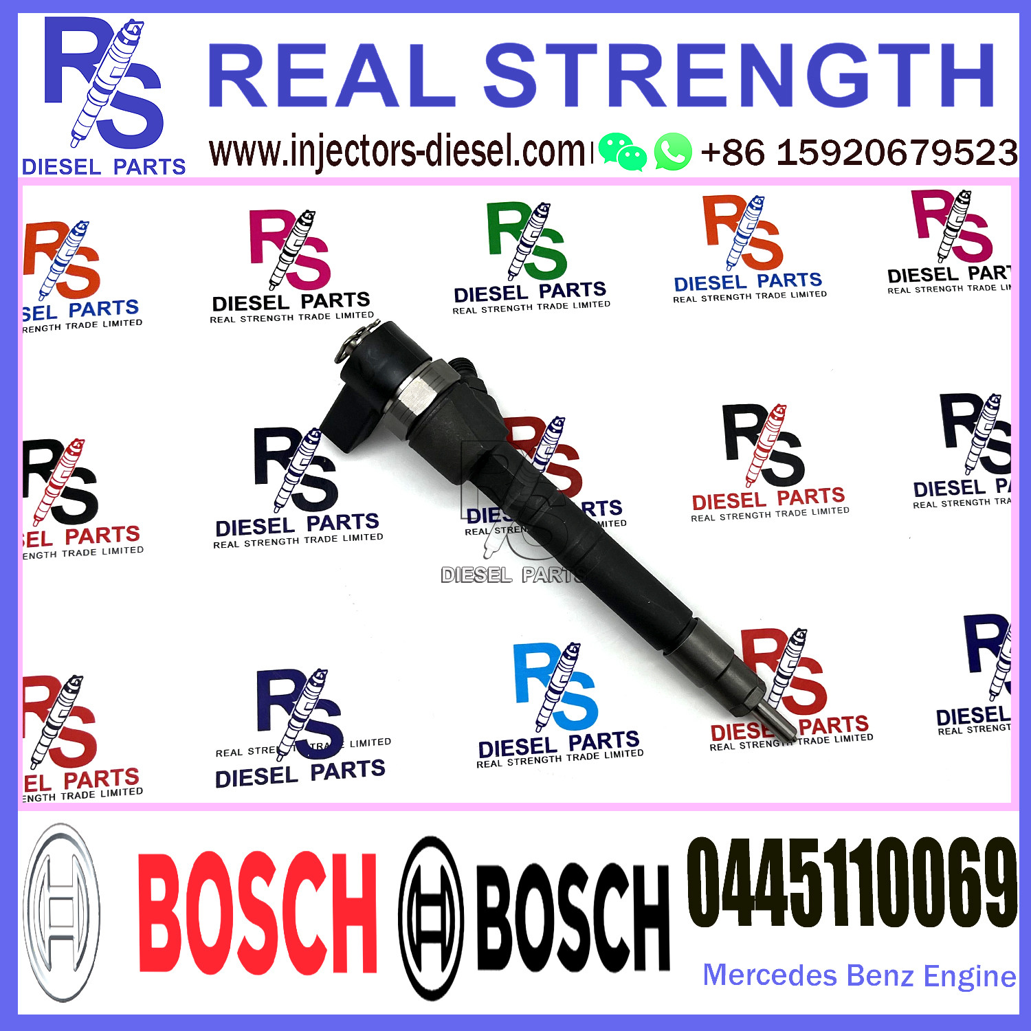 Diesel Fuel Common Rail Injector 0445110069 0986435164 For Mercedes-Benz 2.2CDi/2.7CDi Engine