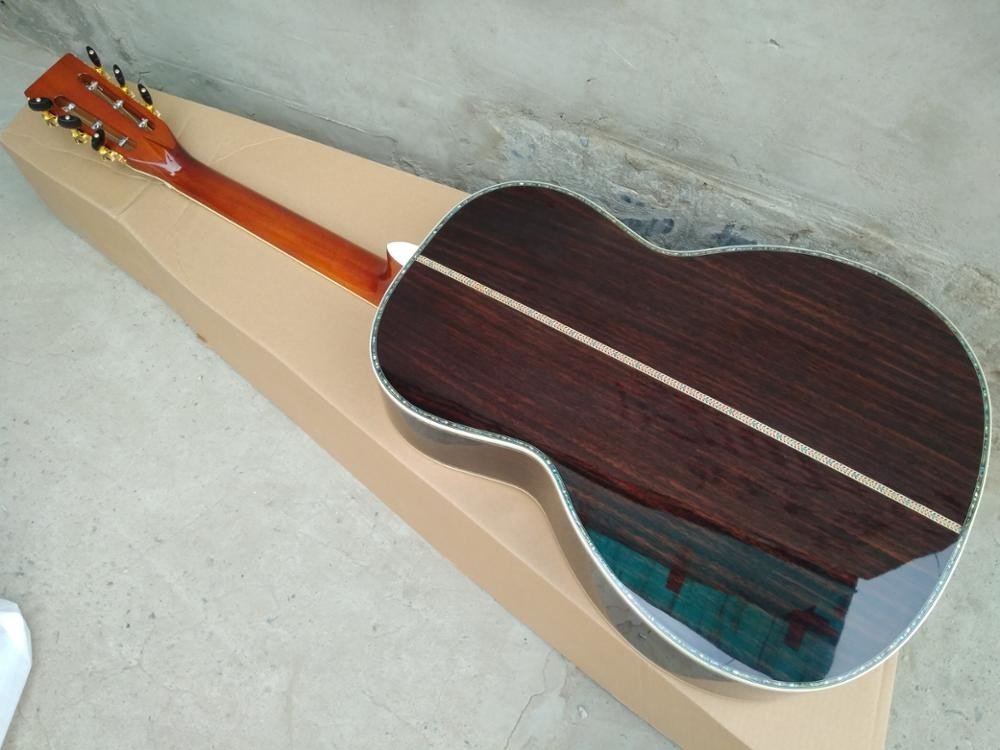 Top quality 39" 000 style acoustic guitar,Solid spruce top,Abalone inlays and Ebony fingerboard acoustic guitar