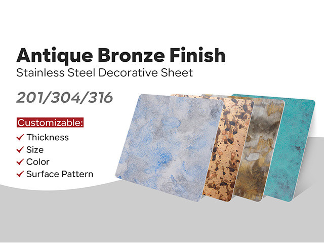 High-End Customization 304 Antique Brass Spotted Stainless Steel Sheet for Artistic Architectural Wall Decor