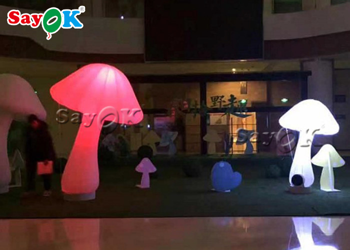 Multi - Color Inflatable Lighting Decoration / Blow Up Mushroom Model