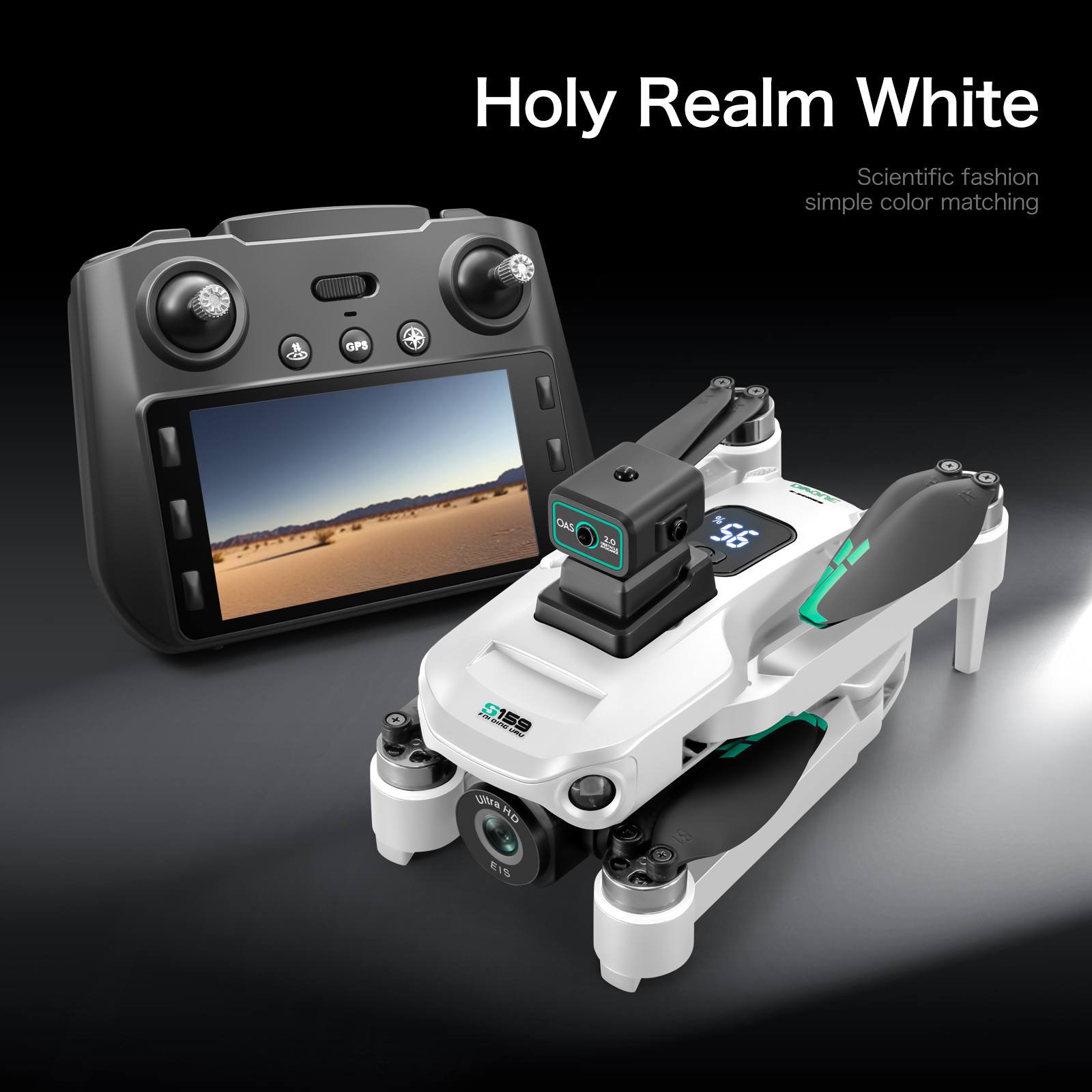 Plastic S159 5g Wifi Fpv Gps Quadcopter Drone 4khd Dual Cameras 25 Minute Endurance Obstacle Avoidance Led Large Screen Remote Rc Drone