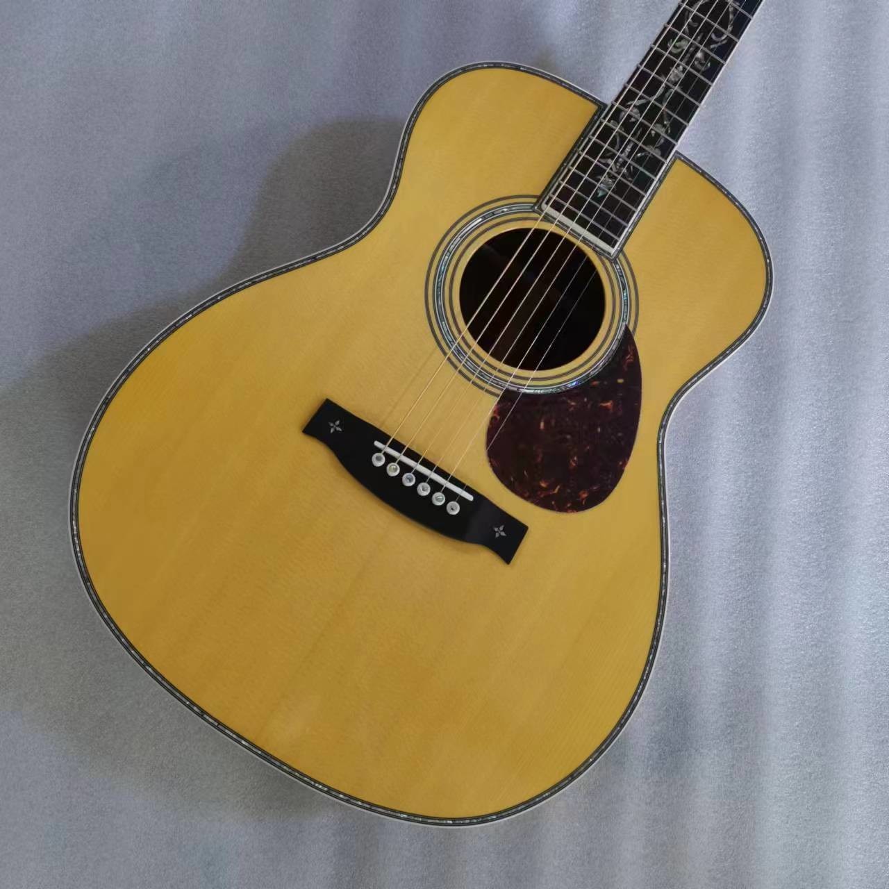 Custom Martin style OM body solid santo back side acoustic guitar 40 inch