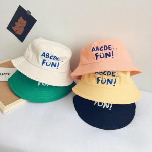 Wholesale Plain Letters Fisherman Hat Sunscreen Flat Top Hat For Children from china suppliers