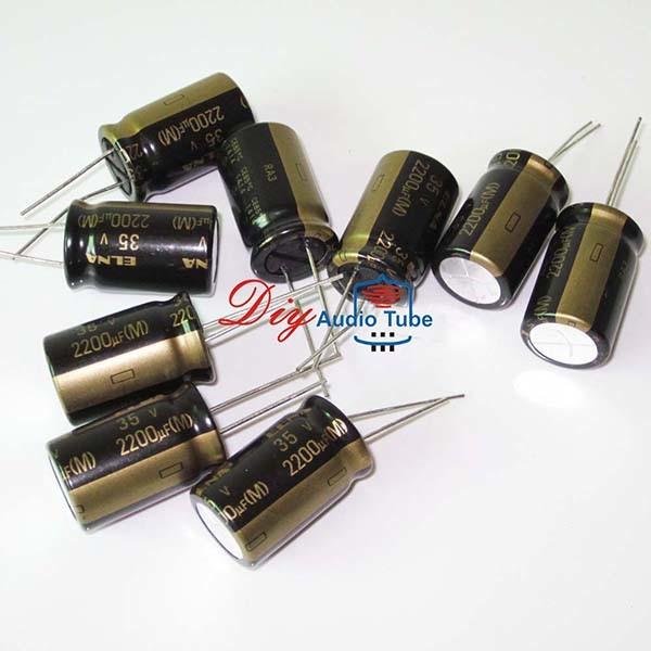 High Fidelity 2200UF 35V Capacitor , Elna Capacitors For Audio Ripple Current