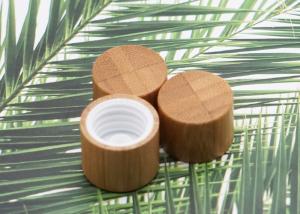 Wholesale Cosmetic Bamboo Covered Plastic Screw Cap Cylinder 18mm 15mm For Bottles from china suppliers