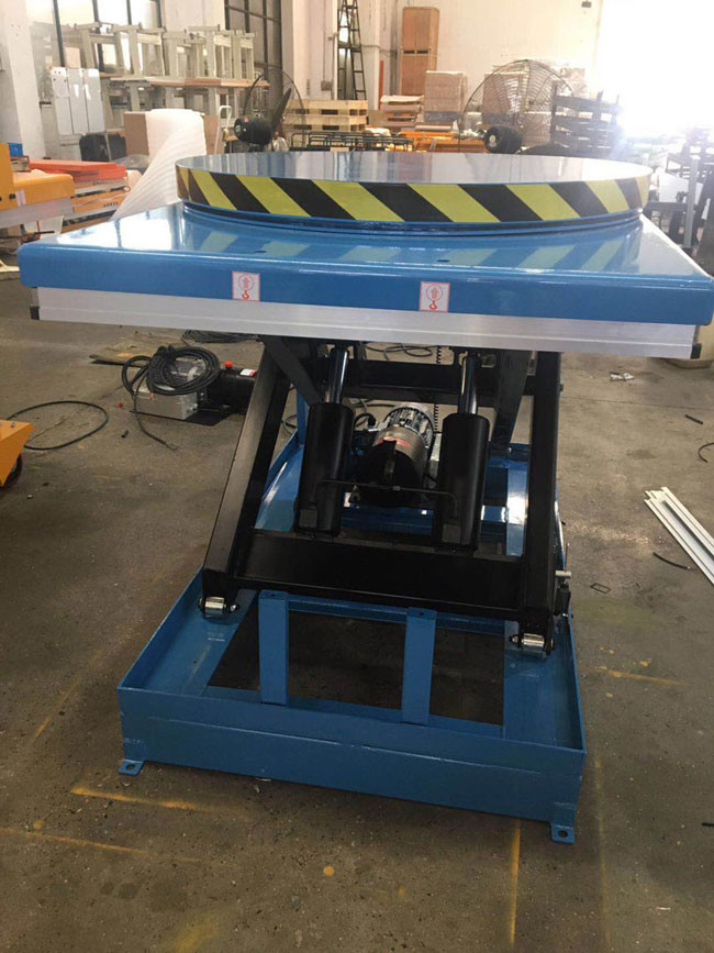 6000 Lb Hydraulic Stationary Electric Lift Scissor Lift Tables With Turntable Platform