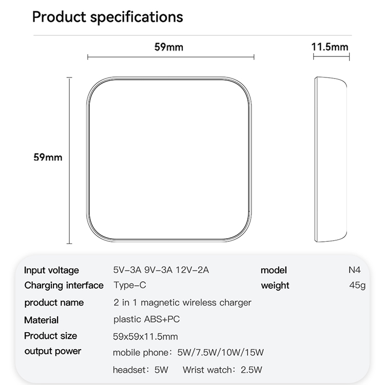 15W Portable 2 In 1 Charging Station With Phone Stand Over Charging Protection White