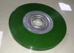 Green Encapsulated Rubber Wheel Brush Plastic Bonded 152mm For Cleaning Battery