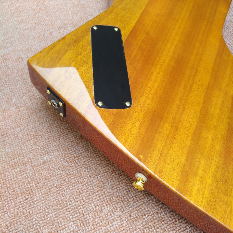 RD type Electric Guitar in Natural wood color, Custom Shop RD guitar with Chrome hardware, Dots inlays, Free shipping