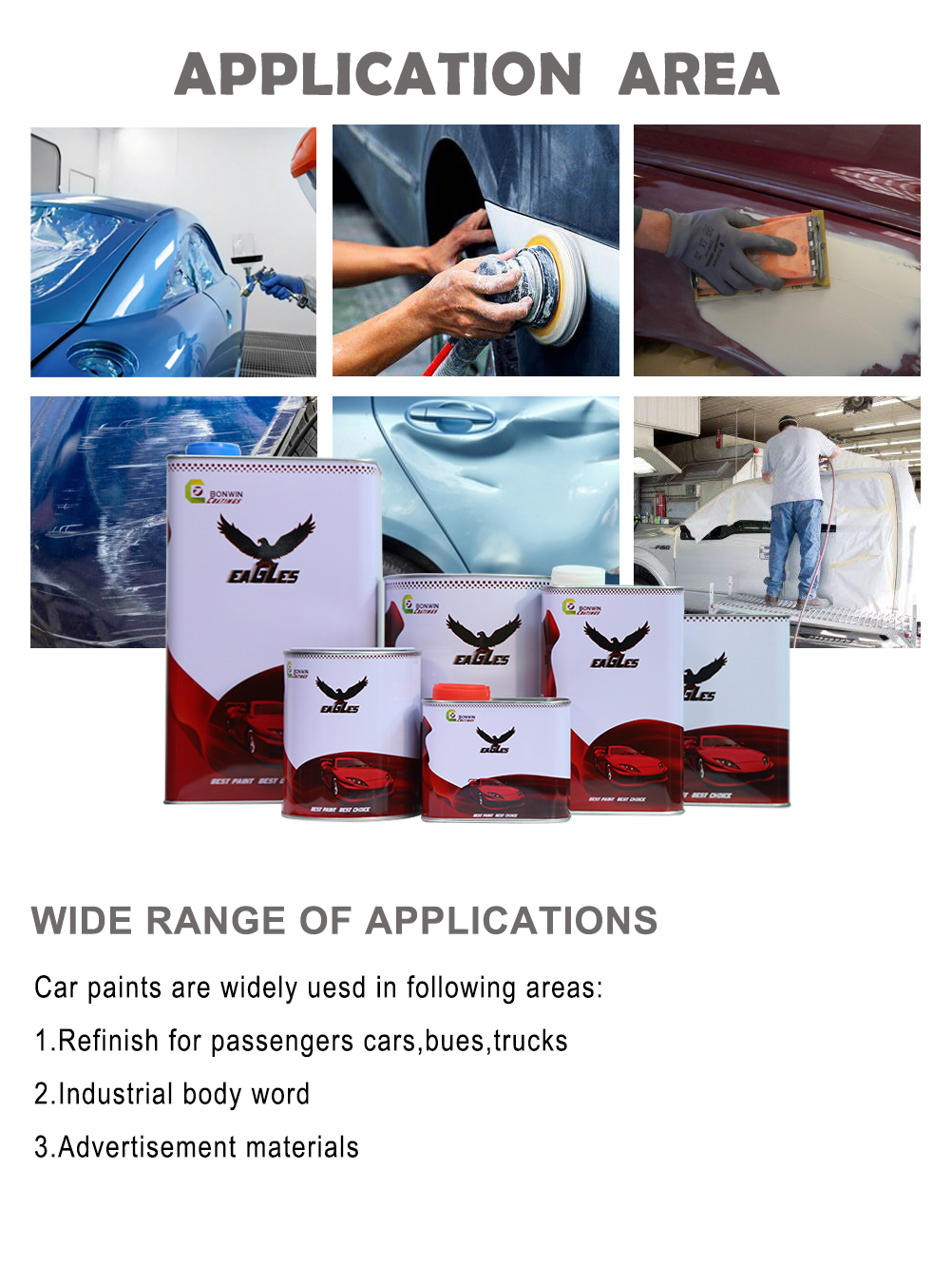 100L Solid Color Car Paint 2K Tinters Good Adhesion Refinishing