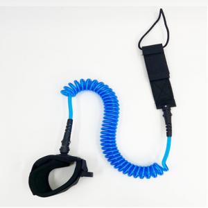 Wholesale Safety Felxible Blue Coiled SUP Leash With Webbing Strap / Band from china suppliers
