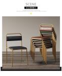 Commercial Modern Dining Room Chairs , Stackable Metal Dining Chairs
