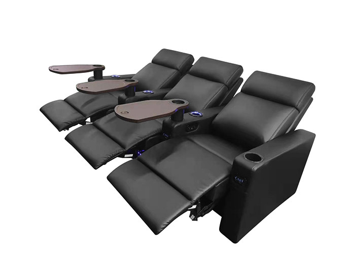 Love Seat Movie Electric Recliner Chairs With Blue LED Cupholder Light