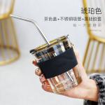 ISO14001 500ML Simple Glass Custom Drinking Cups Mug For Cappuccino Coffee