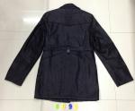 6695 Men's black pu fashion long jacket coat stock
