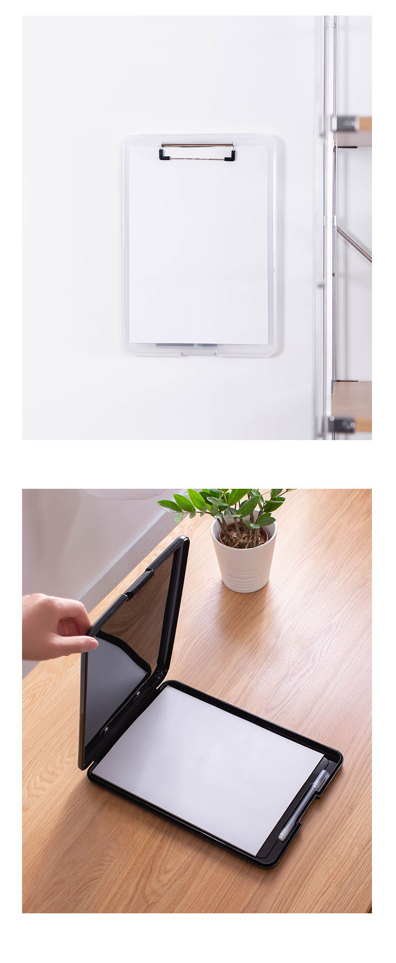 Eco-friendly A4 Plastic Foldable Clipboard Storage Nursing Clipboard Document Case