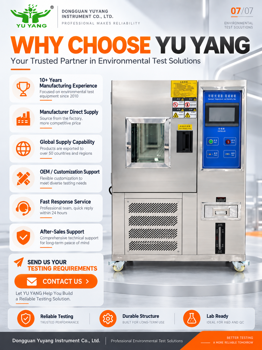 Stainless Steel High Accuracy Environmental Chamber for Lab Testing Programmable Constant Temperature