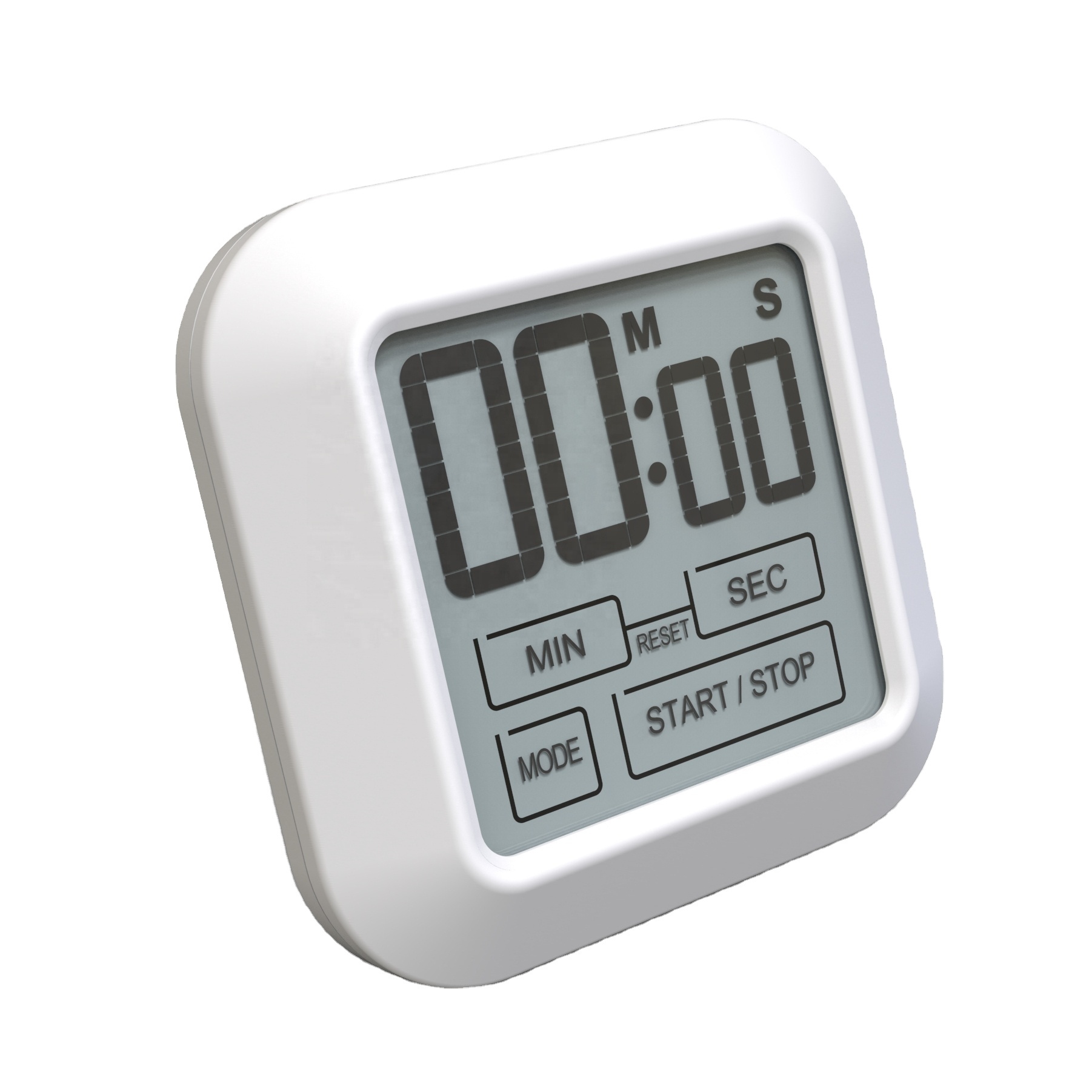 Square Magnetic Digital Count-Up Count-Down Kitchen Timer With Clock And Touch Screen