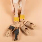 BS075 slippers European and American 2021 cross-border sandals women, wedge heel