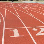 UV Resistance 15mm Thickness Eco Sports Flooring Spray Coated Red