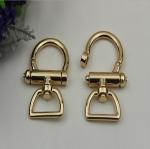 Fashion high quality zinc alloy light gold 25 mm metal spring snap hook for