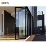 Aluminum Glass Sliding Folding Door Patio Exterior Bifold Doors Double Glazing