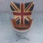 Alumium Covered Union Jack Aviator Egg Chair Vintage Antique