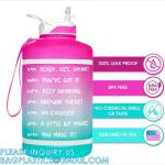 Gallon Water Bottle With Time Marker BPA Free, Motivational Large Water Jug Leak