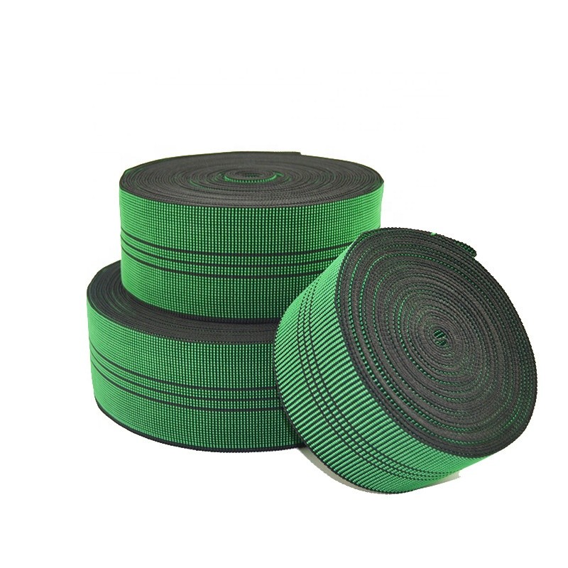 Green Upholstery Elastic Webbing PP 2 Inch Polypropylene Webbing