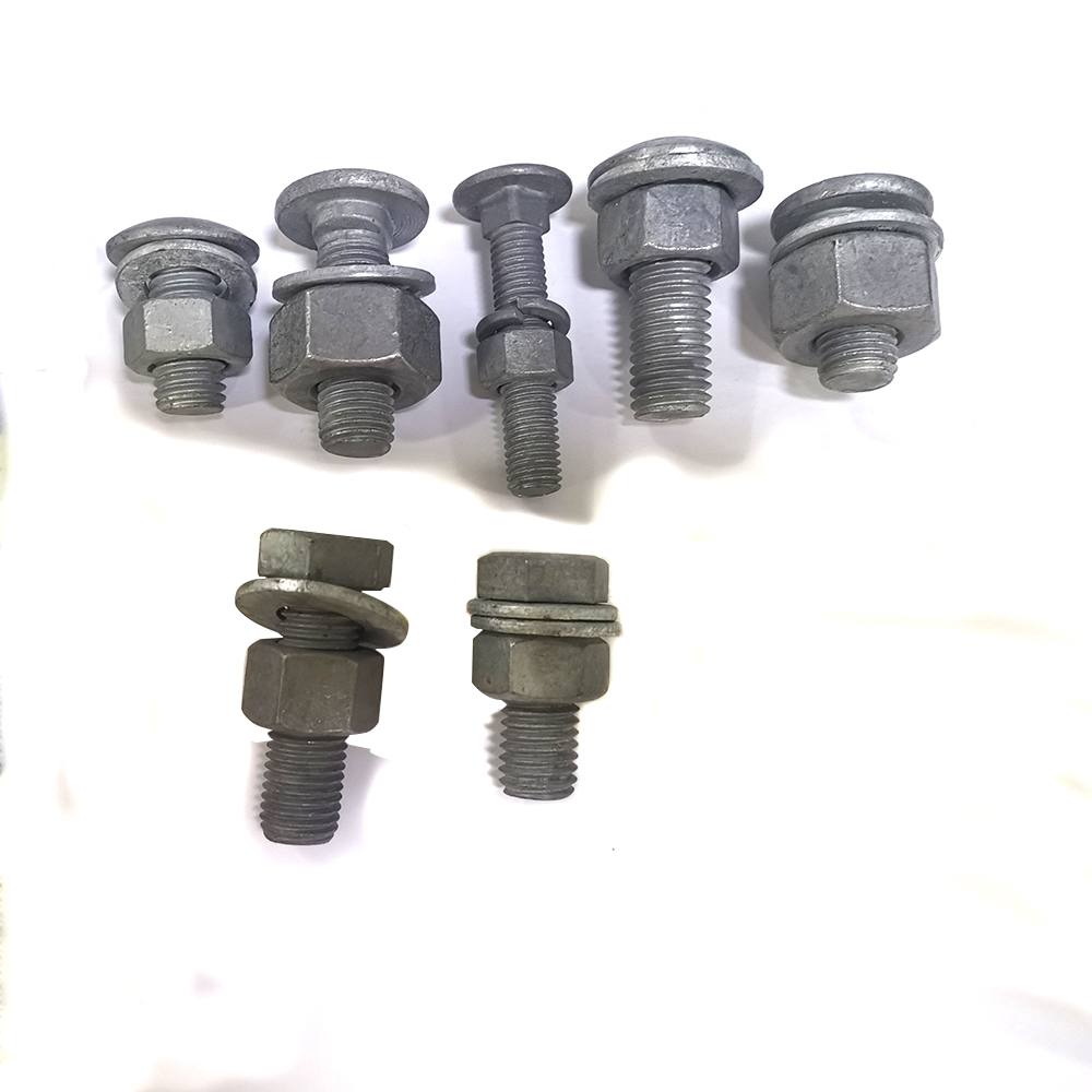 HDG Oval Neck Track Bolt Railway Guardrail Bolt Carbon Steel Highway Guardrail Bolt