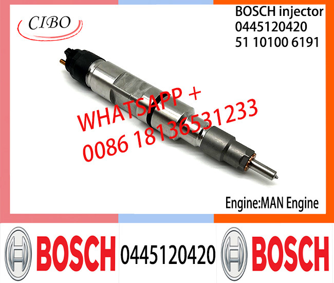 BOSCH 0445120420 Neutral Diesel Fuel Injector Assembly 0445120420 51101006191 For MAN Engine