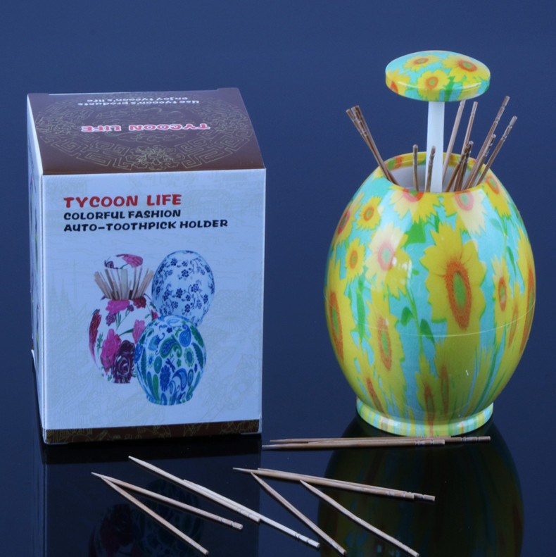 Desktop Hotel Sunflower Printing Portable Toothpick Holder