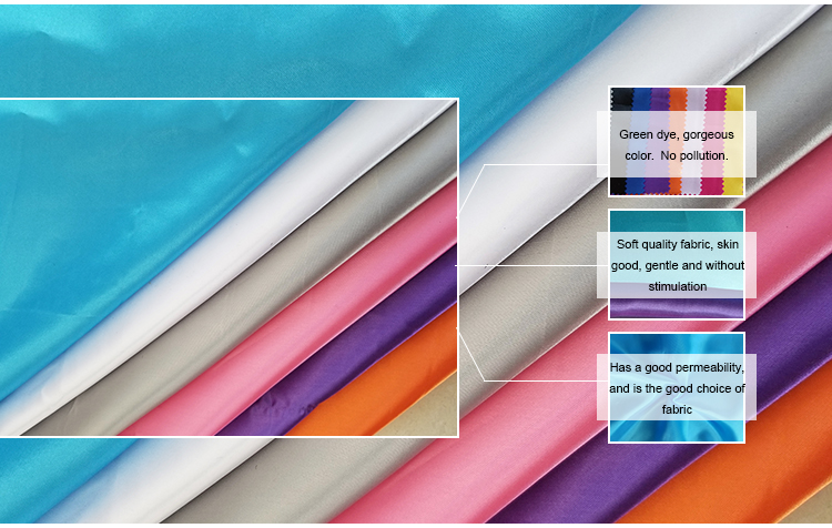 100% Polyester Sateen Cloth Side To Side Stretch and Shiny Satin Fabric for Lady Dress